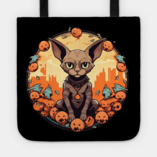 Devon Rex Cat Cat Halloween, Cat Lover Tote