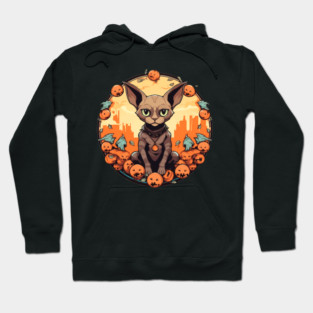 Devon Rex Cat Cat Halloween, Cat Lover Hoodie