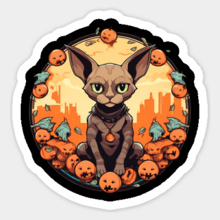 Devon Rex Cat Cat Halloween, Cat Lover Sticker
