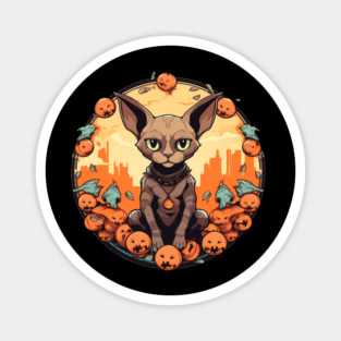 Devon Rex Cat Cat Halloween, Cat Lover Magnet