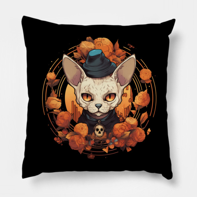 Devon Rex Cat Cat Halloween, Cat Lover Pillow by logiamerch