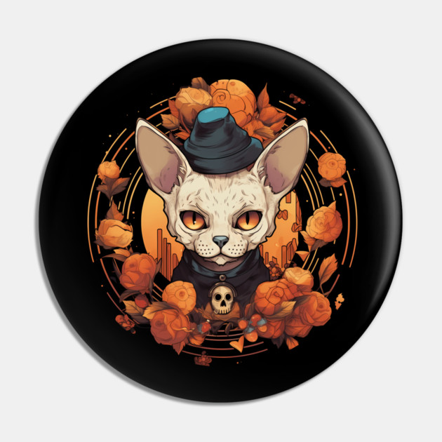 Devon Rex Cat Cat Halloween, Cat Lover Pin by logiamerch