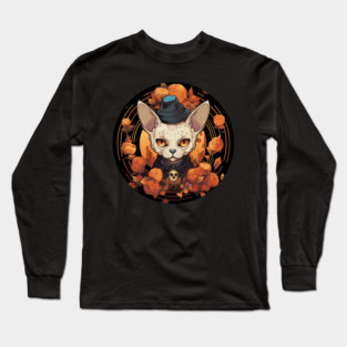 Devon Rex Cat Cat Halloween, Cat Lover Long Sleeve T-Shirt