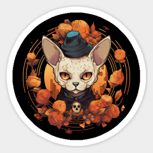 Devon Rex Cat Cat Halloween, Cat Lover Sticker