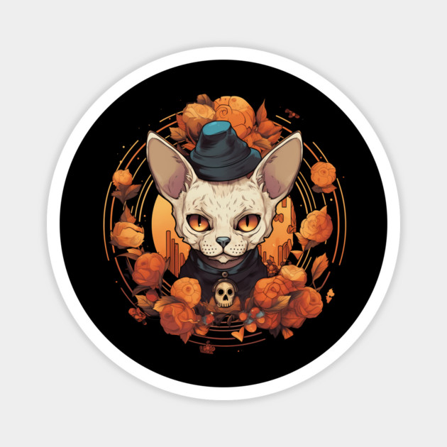 Devon Rex Cat Cat Halloween, Cat Lover Magnet by logiamerch