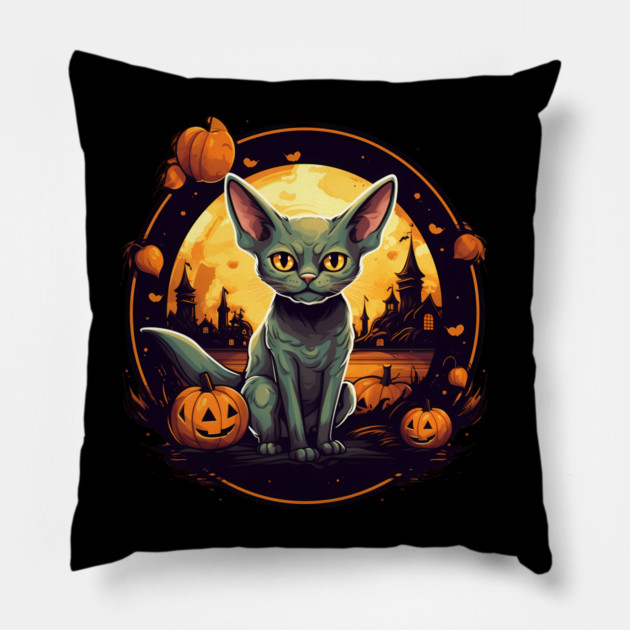 Devon Rex Cat Cat Halloween, Cat Lover Pillow by logiamerch