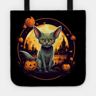 Devon Rex Cat Cat Halloween, Cat Lover Tote