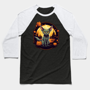 Devon Rex Cat Cat Halloween, Cat Lover Baseball T-Shirt
