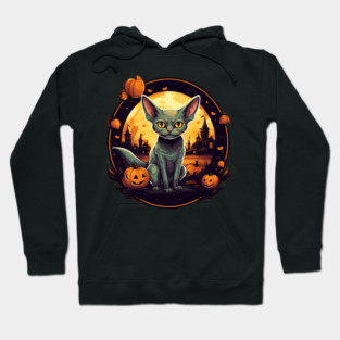 Devon Rex Cat Cat Halloween, Cat Lover Hoodie