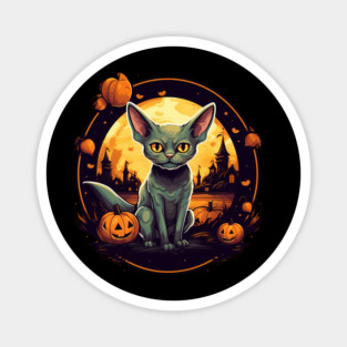 Devon Rex Cat Cat Halloween, Cat Lover Magnet