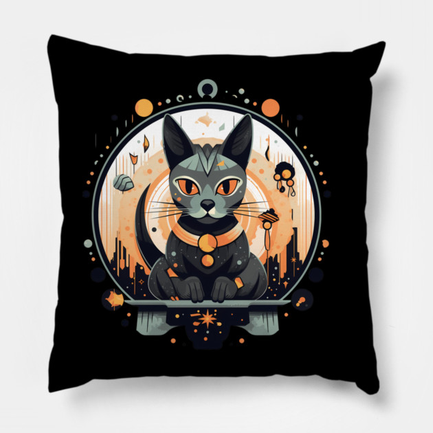 Egyptian Cat Halloween, Cat Lover Pillow by logiamerch