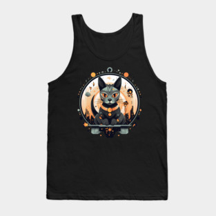 Egyptian Cat Halloween, Cat Lover Tank Top