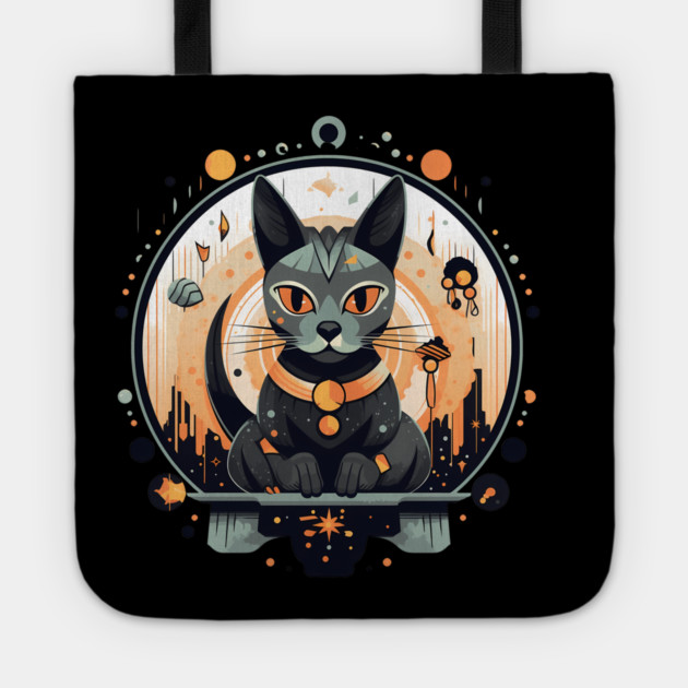 Egyptian Cat Halloween, Cat Lover Tote by logiamerch