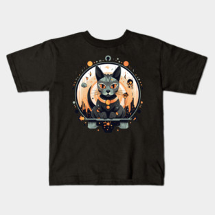 Egyptian Cat Halloween, Cat Lover Kids T-Shirt