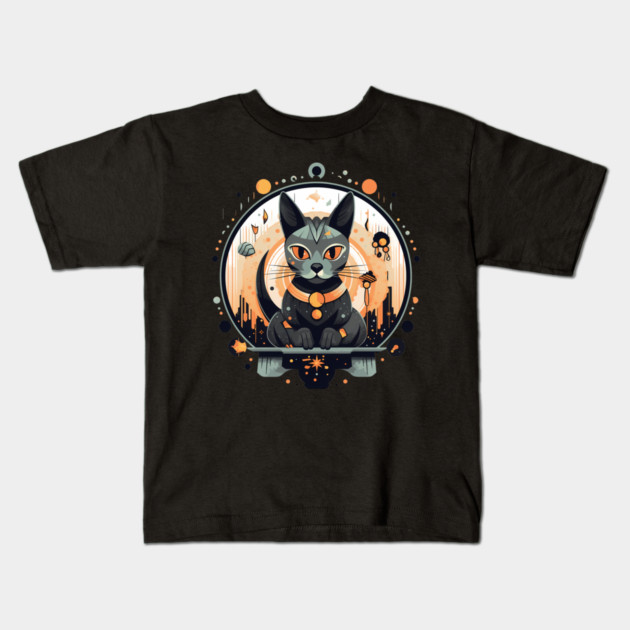 Egyptian Cat Halloween, Cat Lover Kids T-Shirt by logiamerch