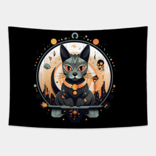 Egyptian Cat Halloween, Cat Lover Tapestry