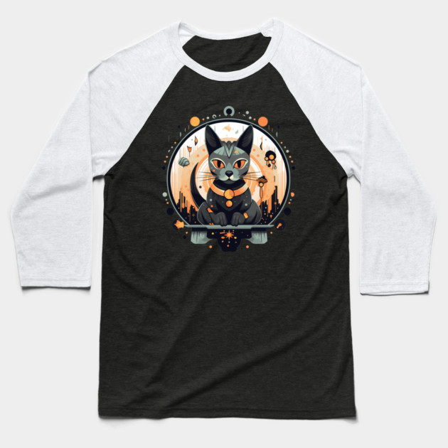 Egyptian Cat Halloween, Cat Lover Baseball T-Shirt by logiamerch