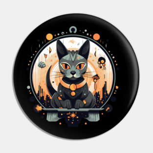 Egyptian Cat Halloween, Cat Lover Pin