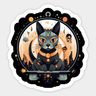 Egyptian Cat Halloween, Cat Lover Sticker