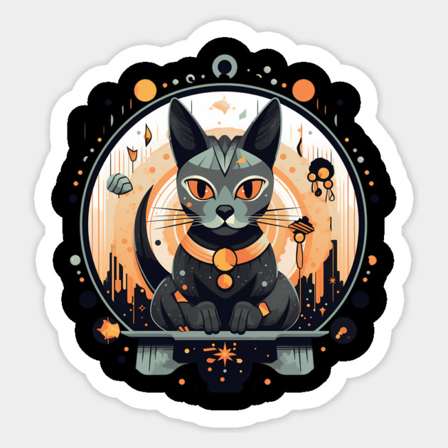 Egyptian Cat Halloween, Cat Lover Sticker by logiamerch