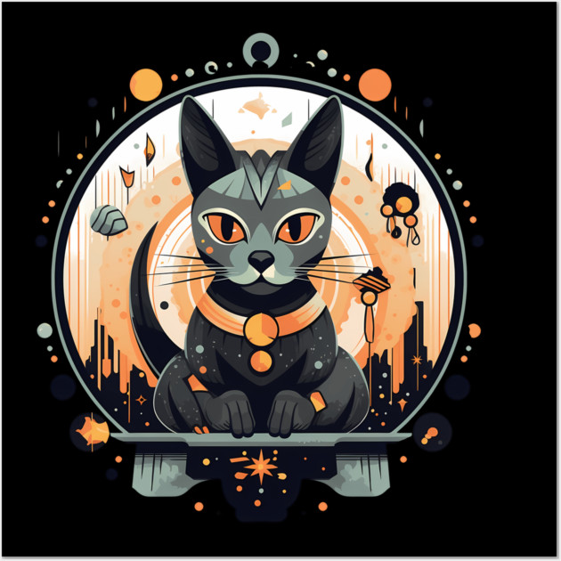 Egyptian Cat Halloween, Cat Lover Wall Art by logiamerch