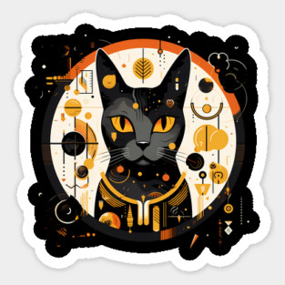 Egyptian Cat Halloween, Cat Lover Sticker