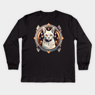 Egyptian Cat Halloween, Cat Lover Kids Long Sleeve T-Shirt