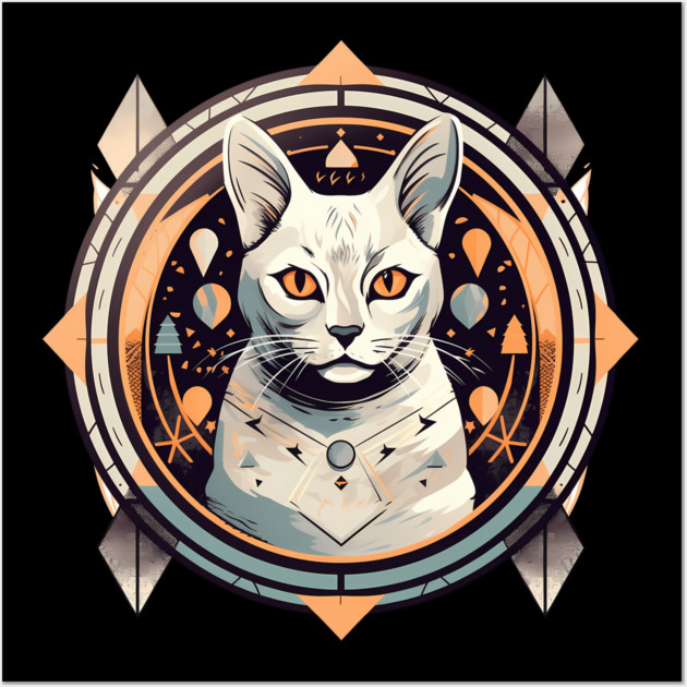 Egyptian Cat Halloween, Cat Lover Wall Art by logiamerch