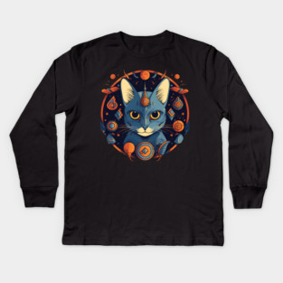 Egyptian Cat Halloween, Cat Lover Kids Long Sleeve T-Shirt