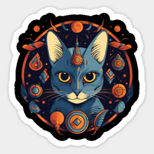Egyptian Cat Halloween, Cat Lover Sticker