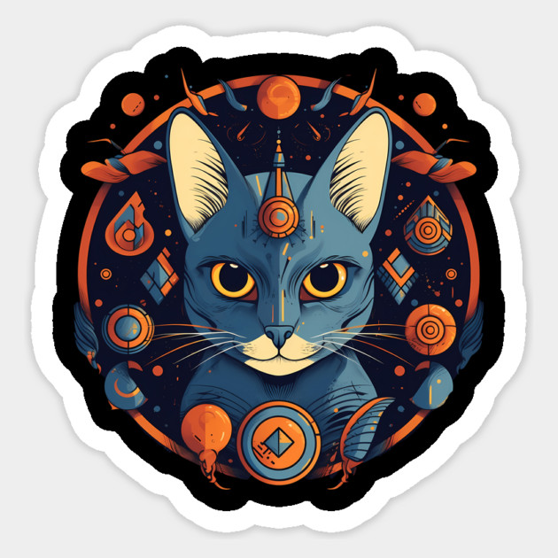 Egyptian Cat Halloween, Cat Lover Sticker by logiamerch