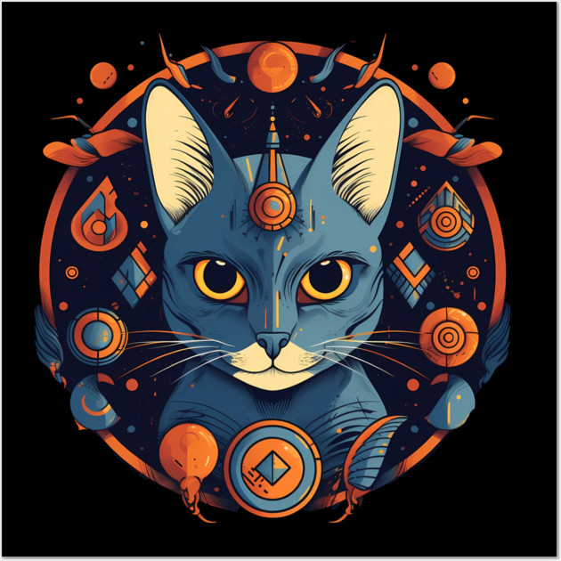 Egyptian Cat Halloween, Cat Lover Wall Art by logiamerch