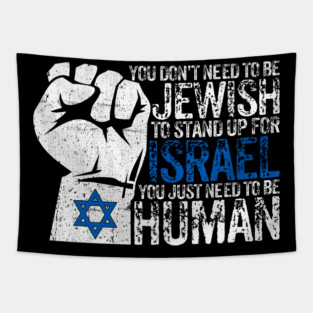 Jewish Flag Quote I Stand With Israel Israeli Flag Tapestry