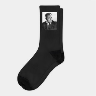 Ray Bradbury portrait and quote: We need not to be let alone Socks