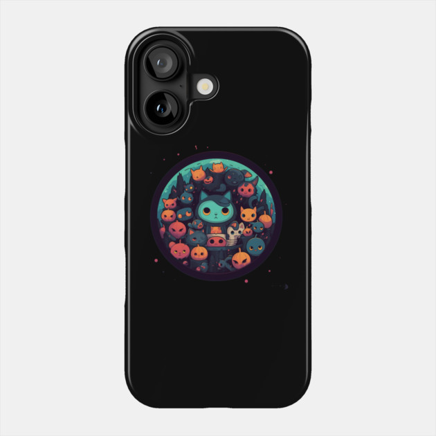Kawaii Cats Halloween, Cat Lover Phone Case by logiamerch