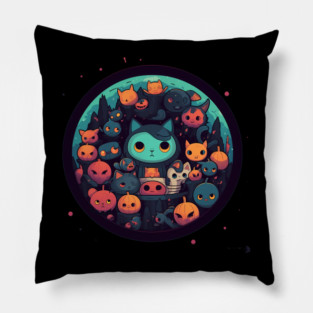 Kawaii Cats Halloween, Cat Lover Pillow