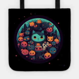 Kawaii Cats Halloween, Cat Lover Tote
