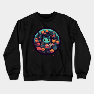 Kawaii Cats Halloween, Cat Lover Crewneck Sweatshirt