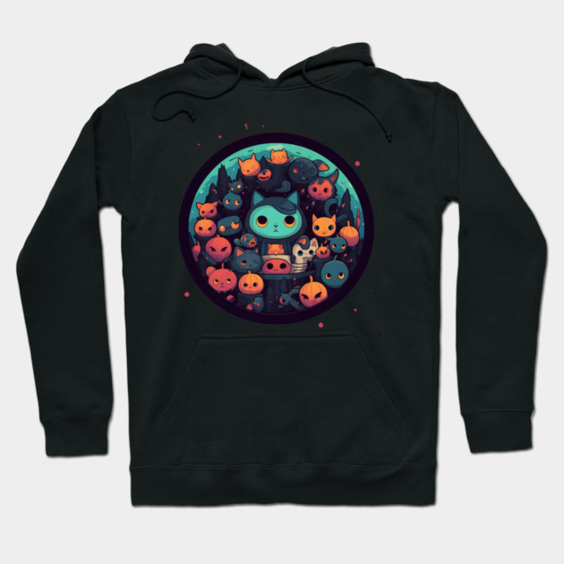 Kawaii Cats Halloween, Cat Lover Hoodie by logiamerch