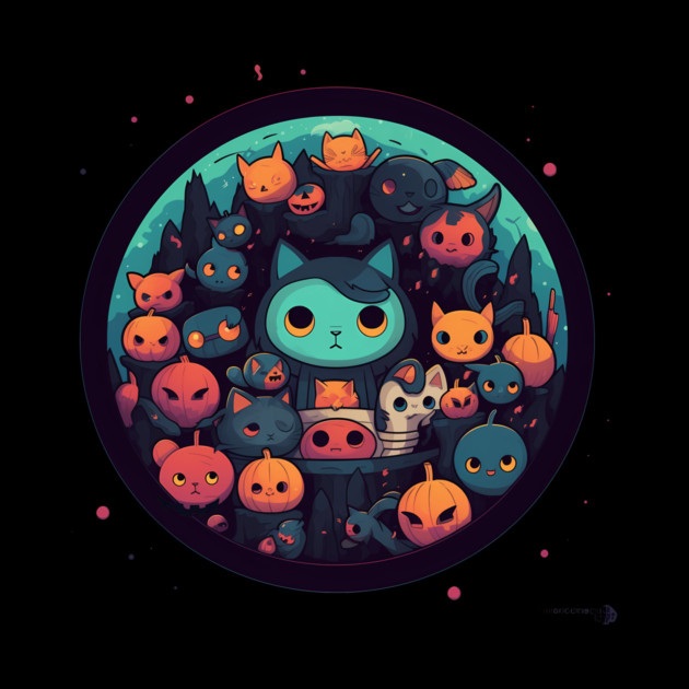 Kawaii Cats Halloween, Cat Lover by logiamerch