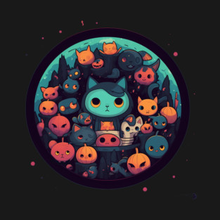 Kawaii Cats Halloween, Cat Lover T-Shirt