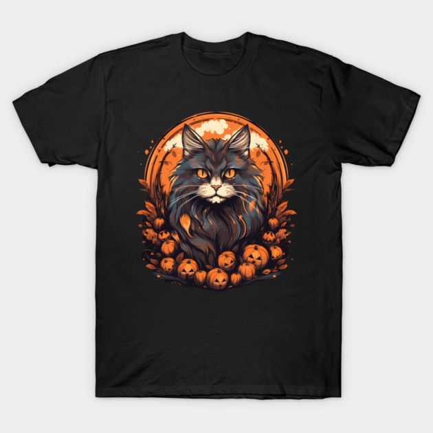 Maine Coon Cat Halloween, Cat Lover T-Shirt by logiamerch
