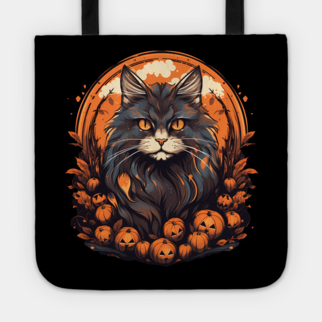 Maine Coon Cat Halloween, Cat Lover Tote by logiamerch