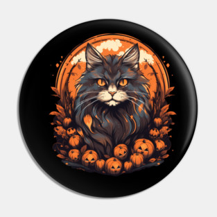 Maine Coon Cat Halloween, Cat Lover Pin