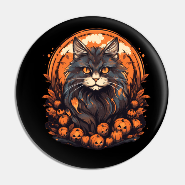 Maine Coon Cat Halloween, Cat Lover Pin by logiamerch
