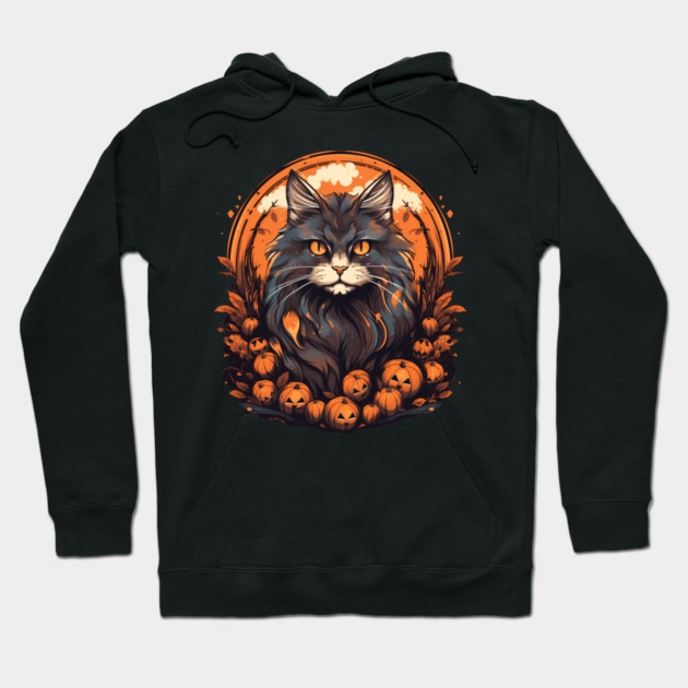 Maine Coon Cat Halloween, Cat Lover Hoodie by logiamerch
