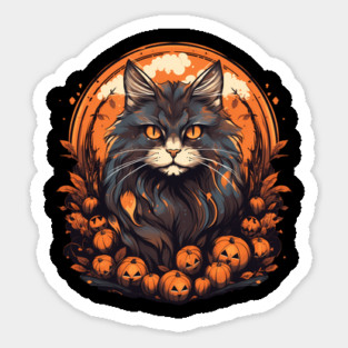 Maine Coon Cat Halloween, Cat Lover Sticker