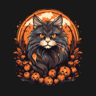 Maine Coon Cat Halloween, Cat Lover T-Shirt
