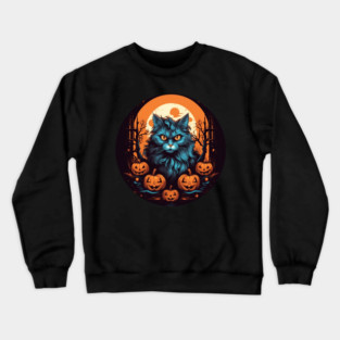 Maine Coon Cat Halloween, Cat Lover Crewneck Sweatshirt