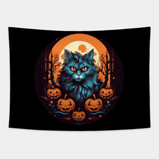 Maine Coon Cat Halloween, Cat Lover Tapestry